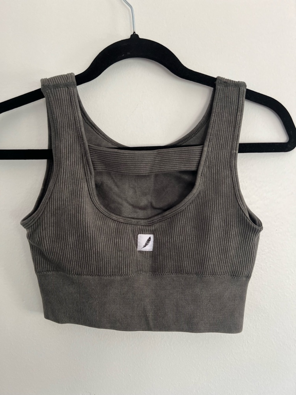 Gypsy Feather Olive Green Size Small Ribbed Seamless Sports Bra or Crop Top Tank